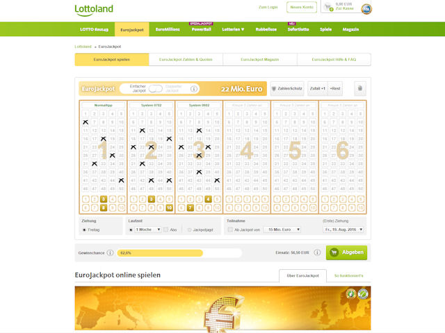 Rubbellose im Lottoland Casino