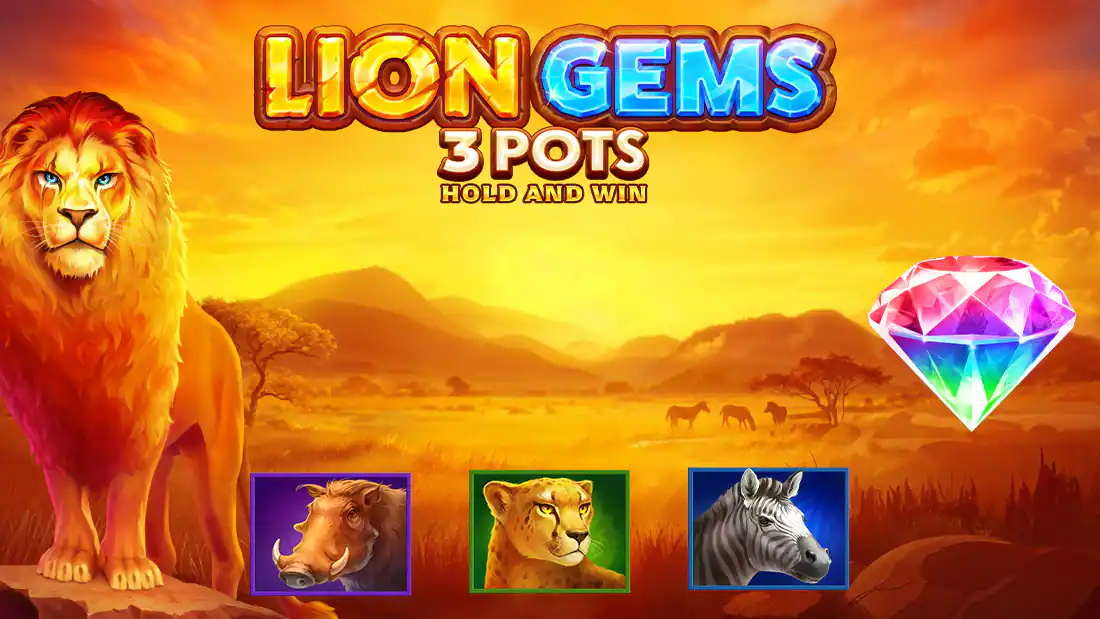 Lion Gems 3 Pots Hold and Win Slot Online | 1000 Free Spin | AdmiralBet