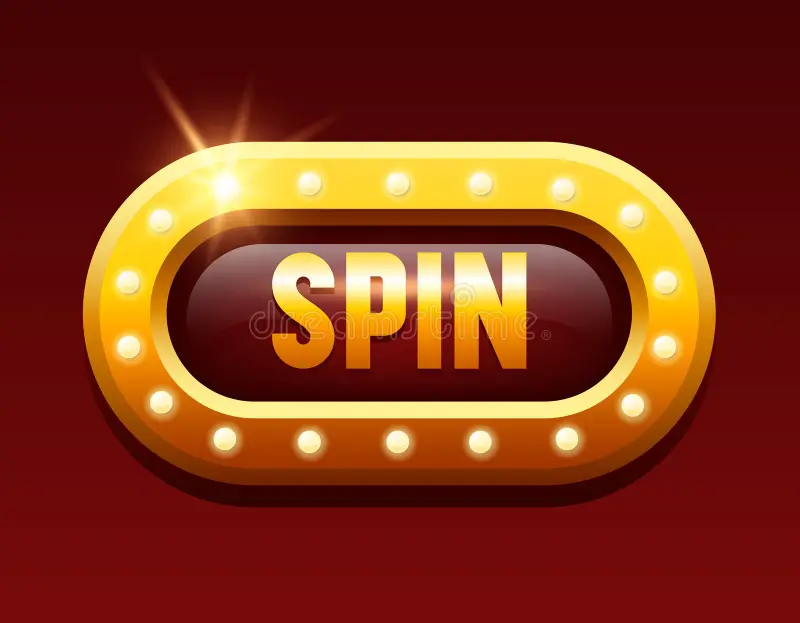 Spin Button. Golden Buttons for Online Casino. Vector Clipart Isolated ...