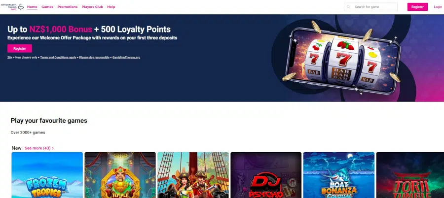 Christchurch Casino Review & Bonus: 1000 NZD