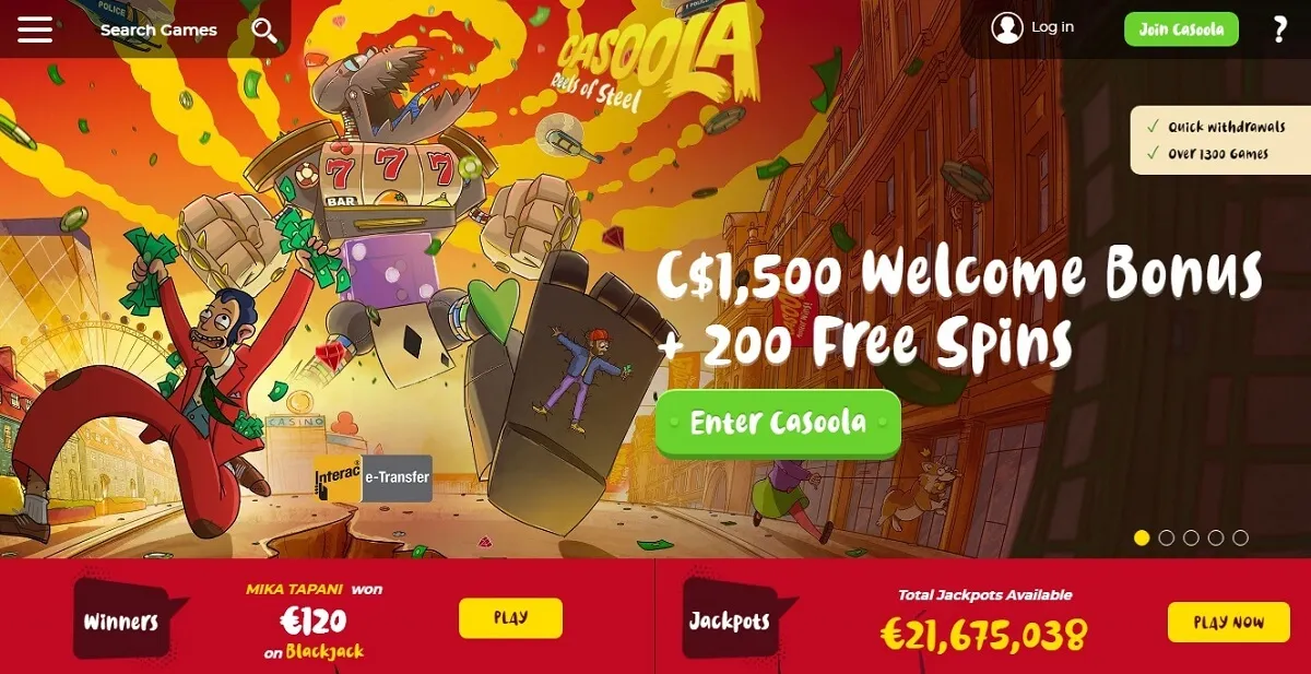 Casoola ️ 2025 Review by CasinoHEX UK ⇒ Up to €1,500+200 FS