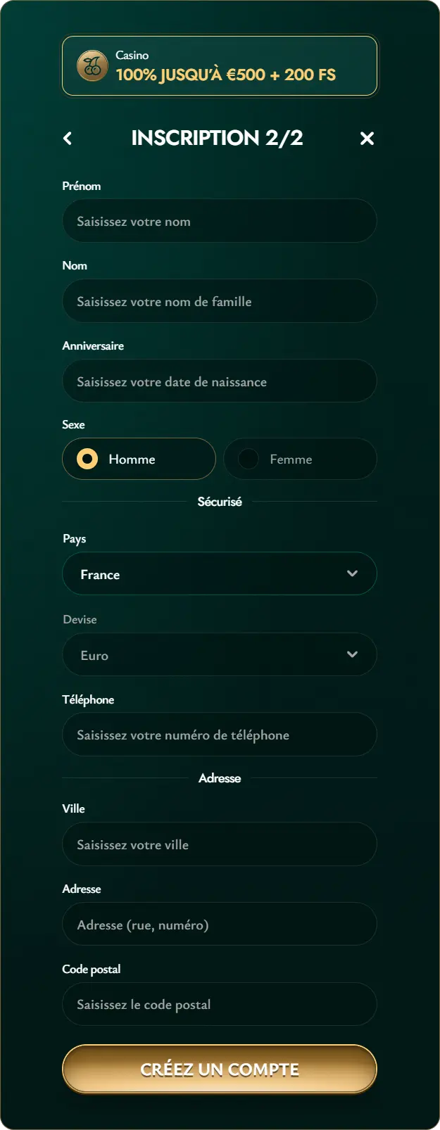Cashed Casino En Ligne France - Bonus jusqu'à €500