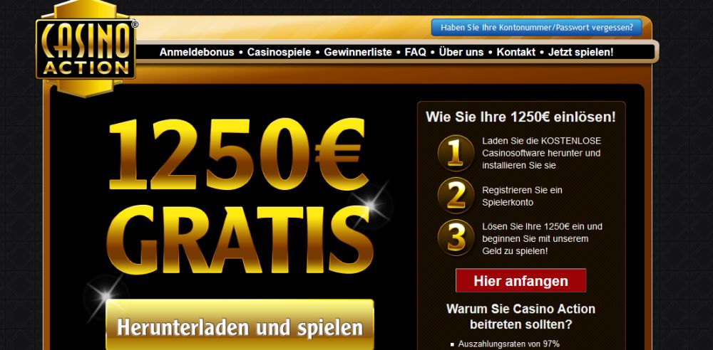Casino Action: 1250€ GRATIS 🤑 Freispiele, Bonus Code & mehr Details!