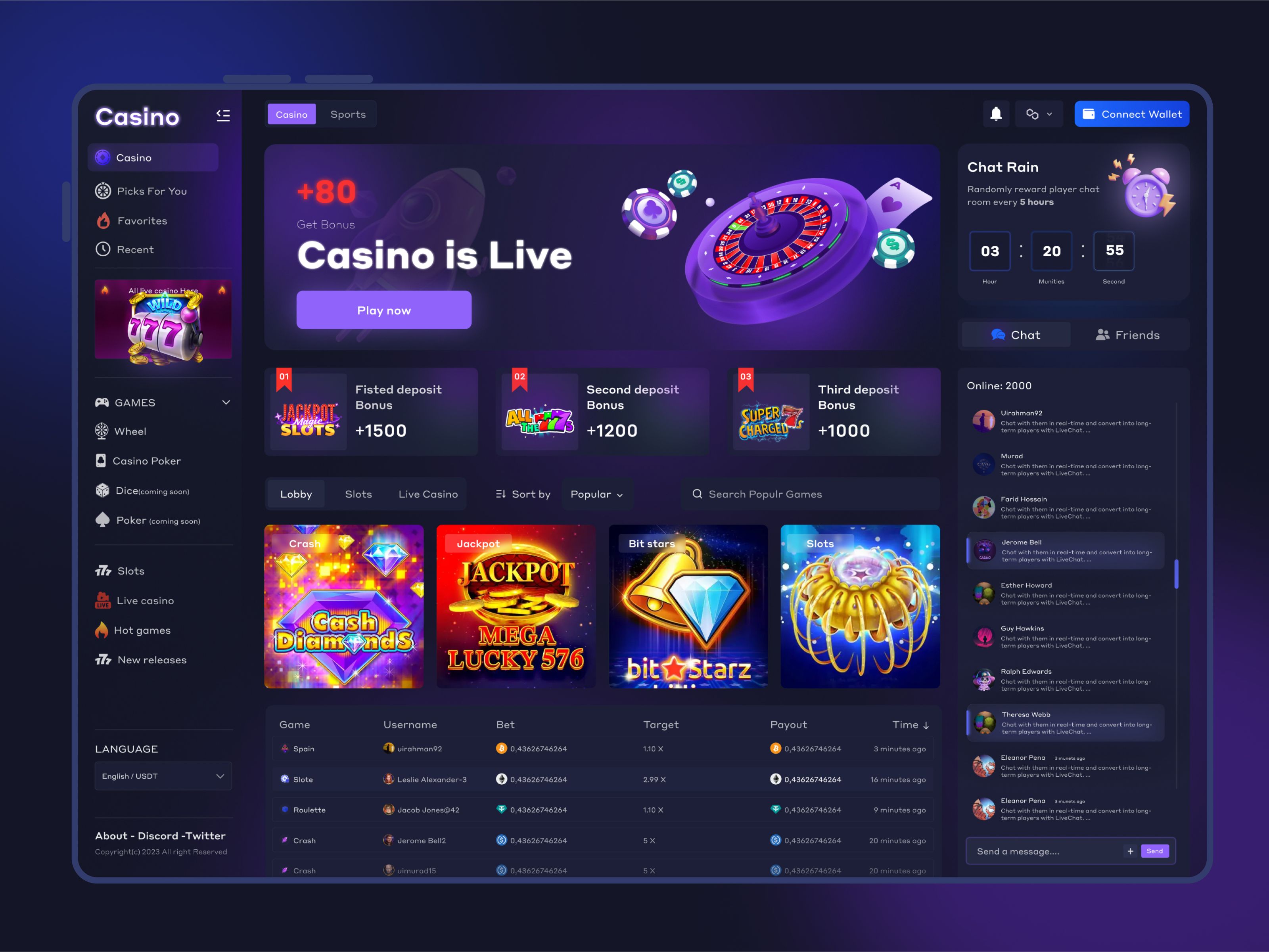 Crypto - Casino Interface Design