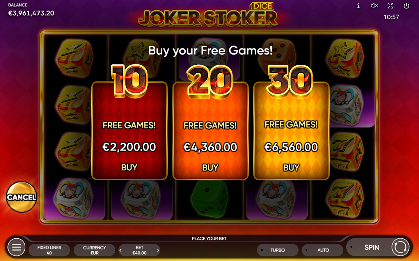 Play Joker Stoker Dice slot by top casino game developer!