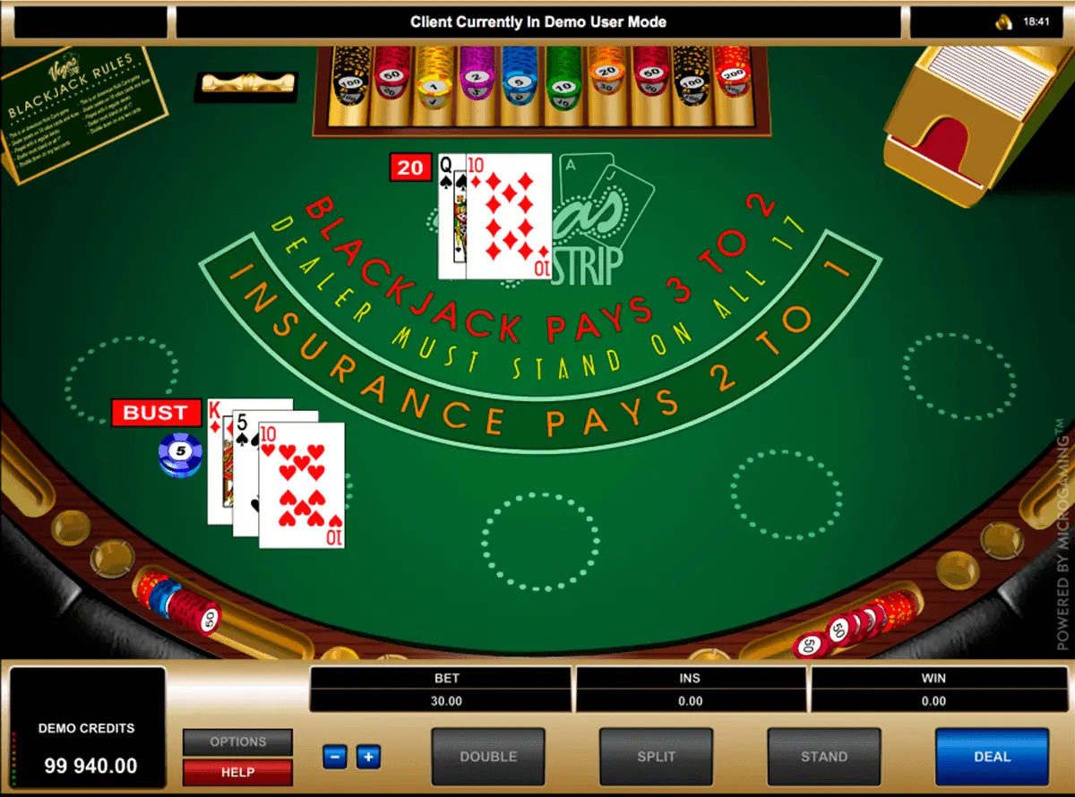 Play Vegas Strip Blackjack by Microgaming For FREE 2022