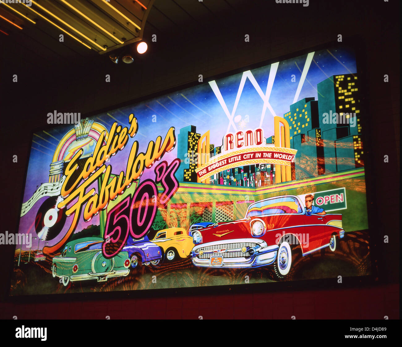 Eddie's Fabulous 50's Casino illuminated sign, Reno, Nevada, United ...