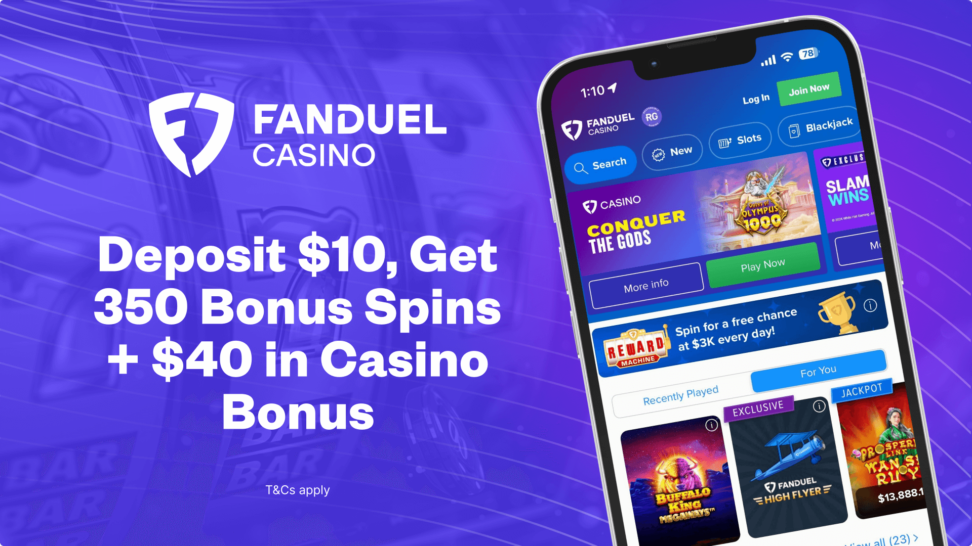 FanDuel Casino Promo Code 2025 - Get 350 Spins + $40 Bonus