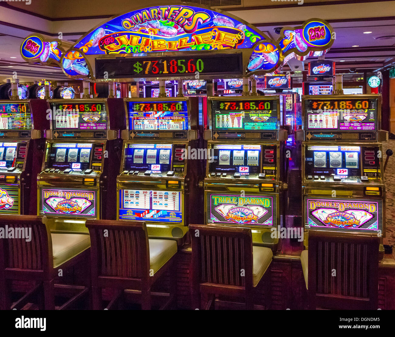 Slot machines in the Golden Nugget Casino, Fremont Street, downtown Las ...