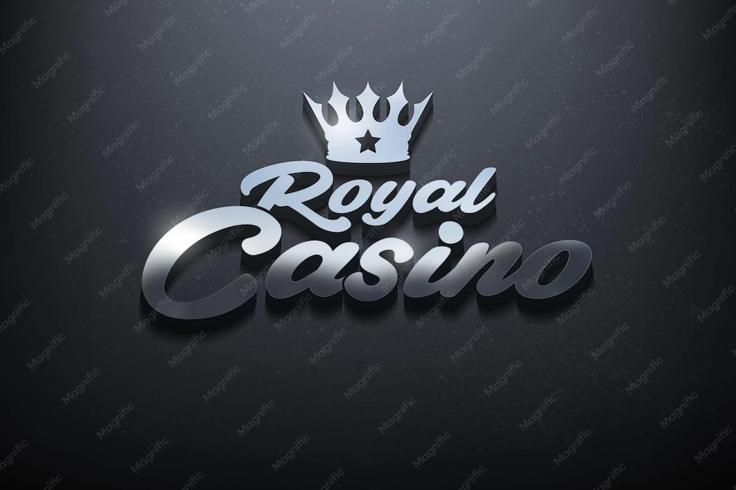 Royal casino 3d logo design, shiny mockup logo con pared texturizada ...