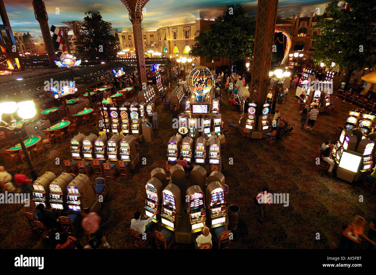 Interior view, slot machines in the Paris Las Vegas Hotel & Casino, Las...