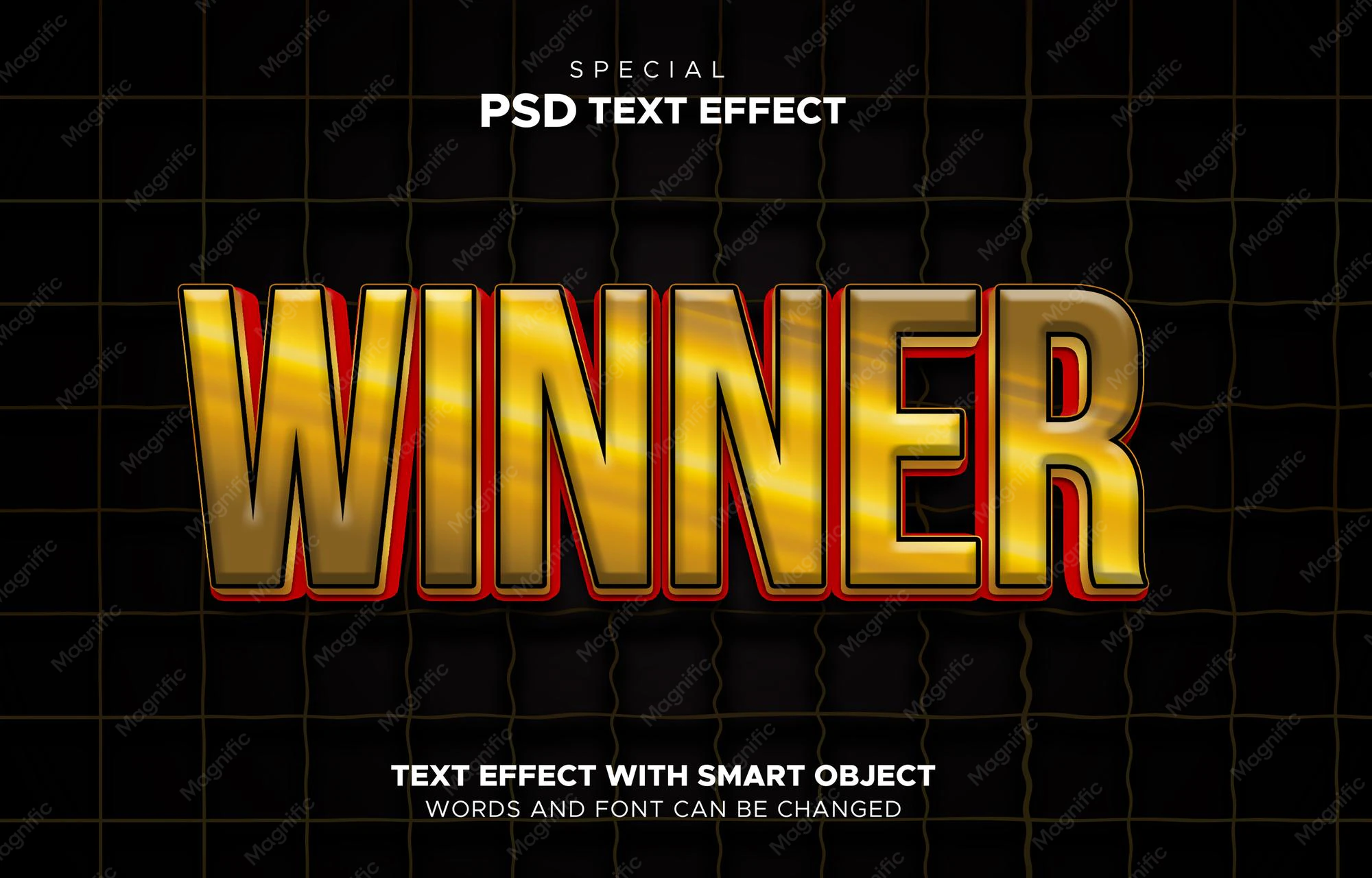 Premium PSD | Editable winner slot text effect and gambling text style