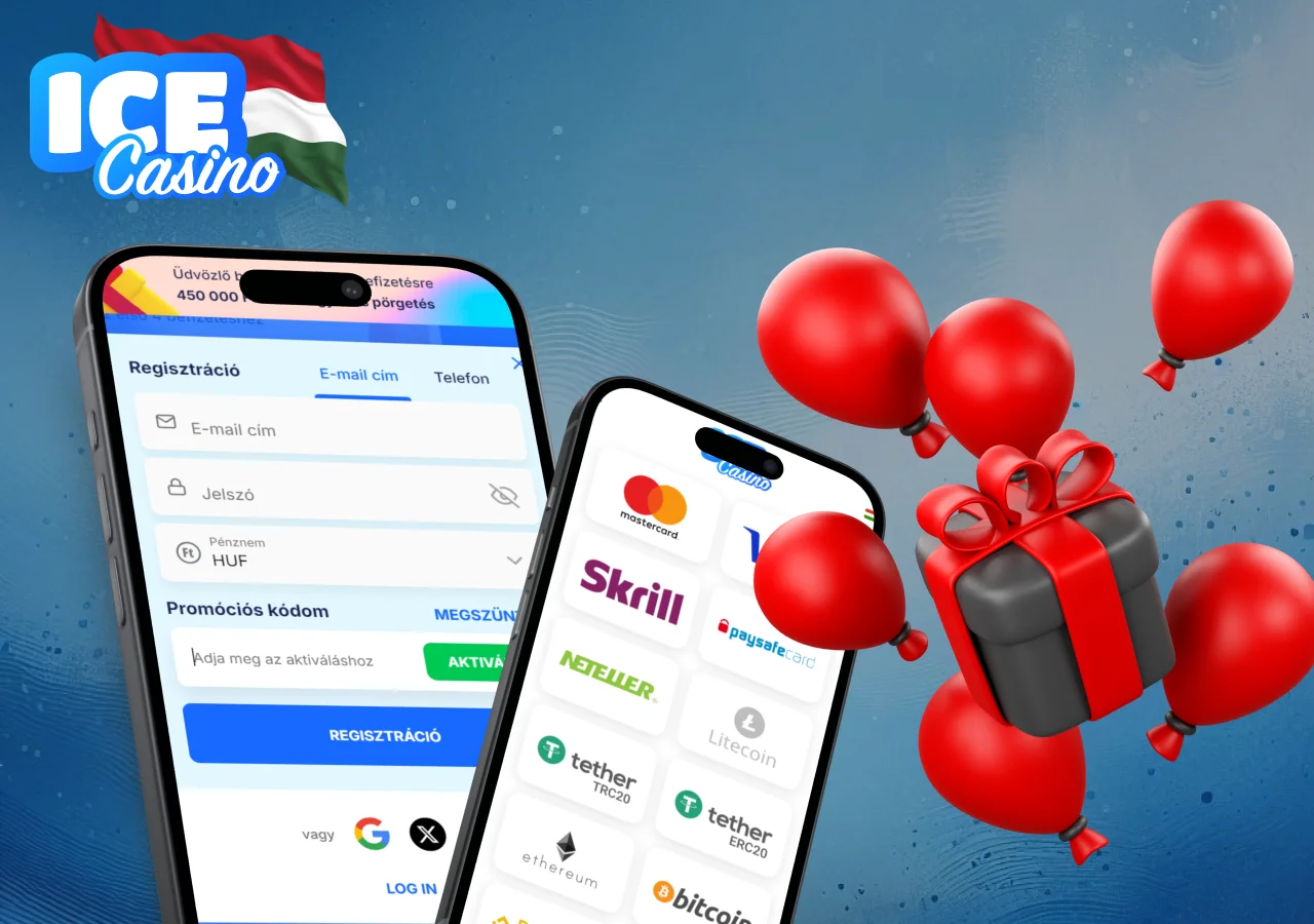 Deposit az Ice Casino Magyarországon — befizetés 1500 HUF-tól
