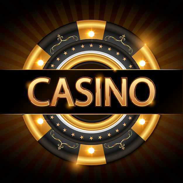 Premium Vector | Golden shiny casino game chip