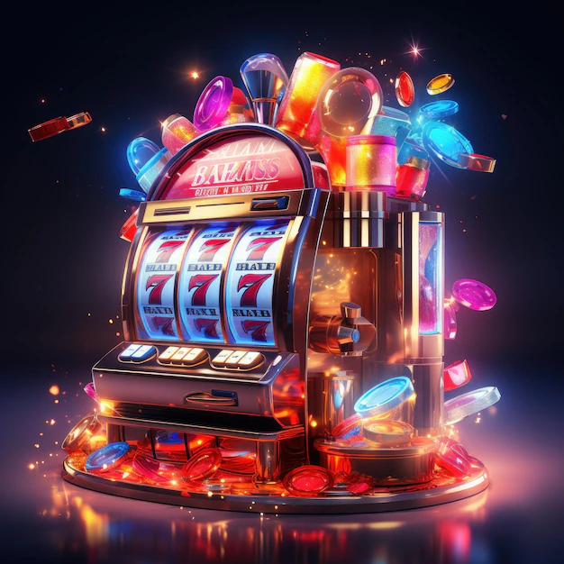 Premium Photo | Casino slot machine with tokens and coins ai generated
