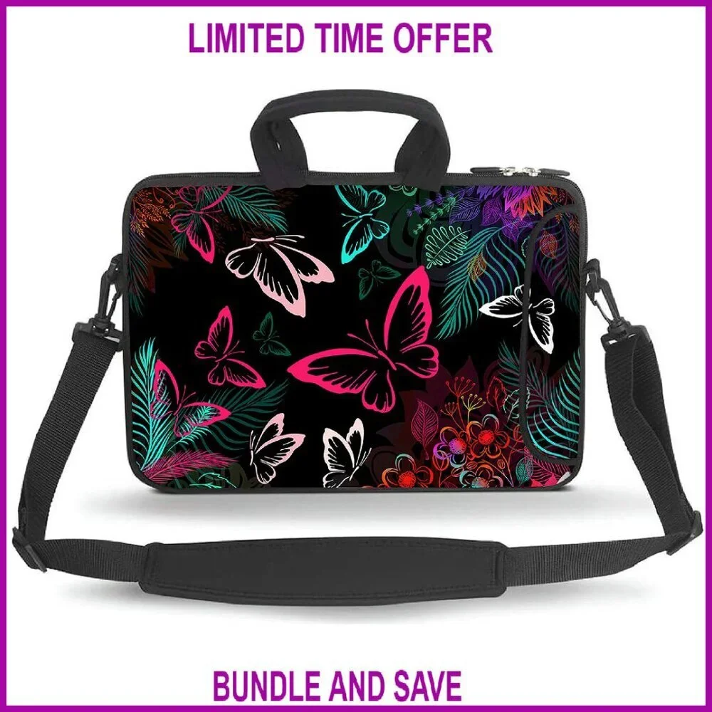 13.3 Inch Neoprene Laptop Messenger Bag with Shoulder Strap & Handle