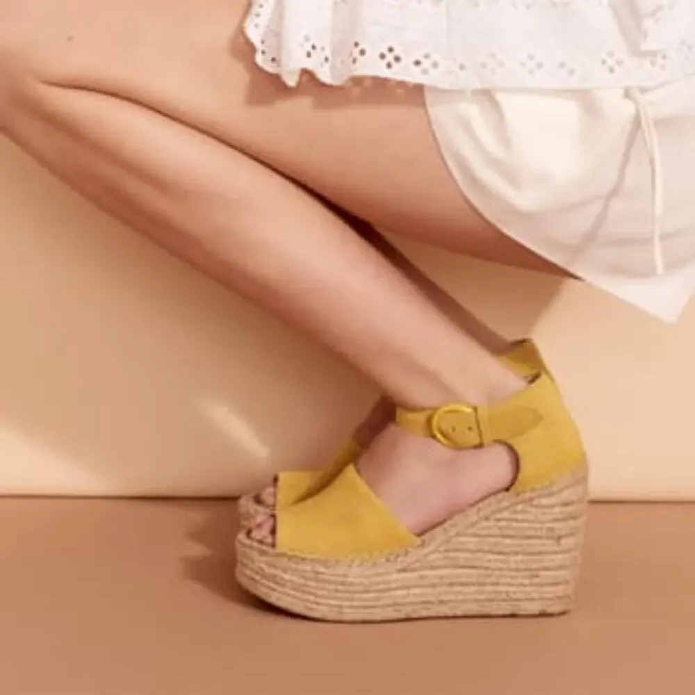 Marc Fisher LTD Aladia Espadrille Platform Wedge Sandals size 8.5 Suede Mlaidia7