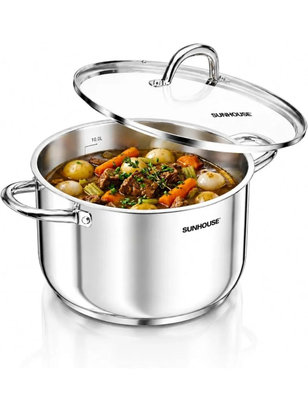 Large Stainless Steel Stock Pot with Lid - 12 Quart for Pasta, Soup & Canning